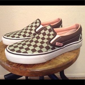 Vans - great condition, mint green and brown